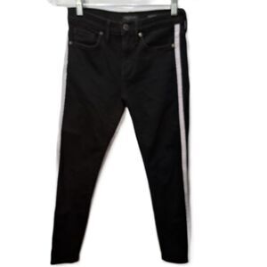 Banana Republic Women's Black w/White Striped Detail Denim Jeans Size 26